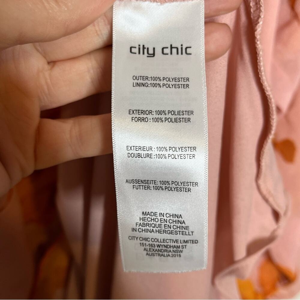 CITY CHIC blush pink floral surplice short boho floral dress size 18 spring - Picture 6 of 8